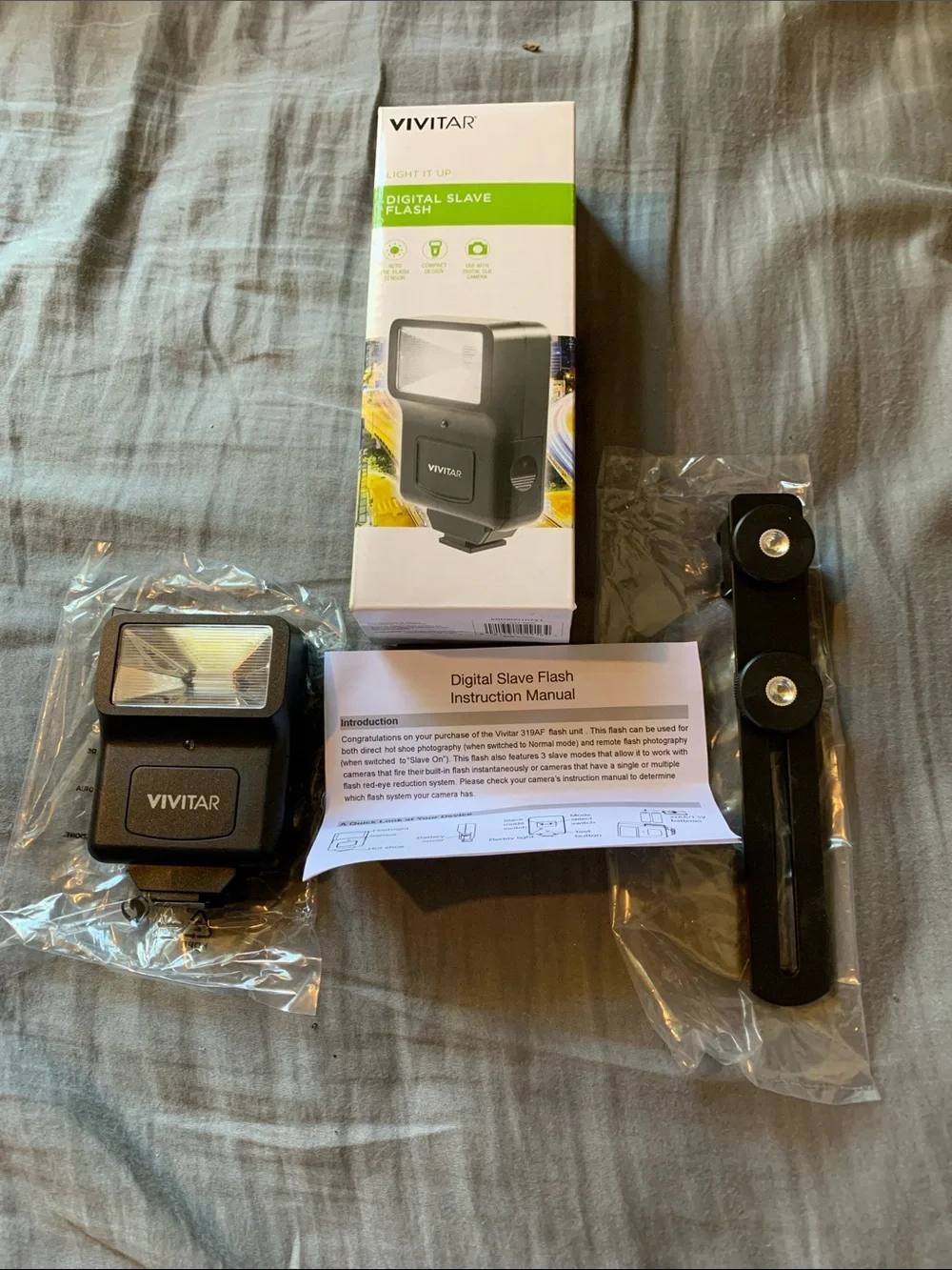Vivitar Black Digital Slave Flash - Compact On-Camera Speedlight